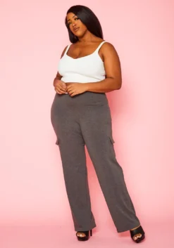 Plus Size High Waist Cotton Pants -Asoph Fashion Shop 2022425 002 1