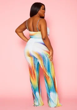 Plus Size Abstract Pattern Cami Jumpsuit -Asoph Fashion Shop 2022431 001 5