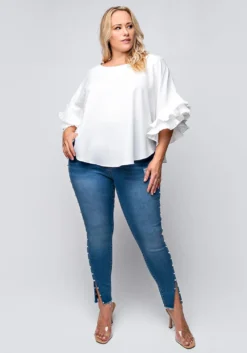 Plus Size Accordion Sleeve Blouse -Asoph Fashion Shop 2022450 003 1