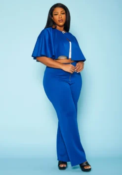 Plus Size Cloak & Straight Pants Set 8 Plus Size Cloak & Straight Pants Set -Asoph Fashion Shop 2022453 001 1