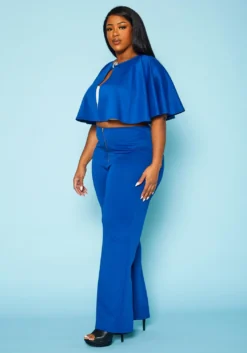 Plus Size Cloak & Straight Pants Set 9 Plus Size Cloak & Straight Pants Set -Asoph Fashion Shop 2022453 001 3