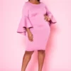 Plus Size Angel Sleeve Mini Dress