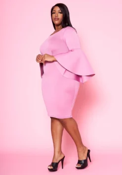 Plus Size Angel Sleeve Mini Dress -Asoph Fashion Shop 2022458 004 3