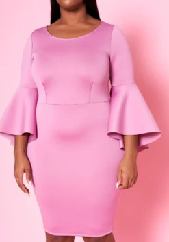 Plus Size Angel Sleeve Mini Dress -Asoph Fashion Shop 2022458 004 5