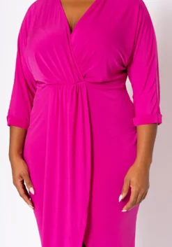 Plus Size Drape Front Cocktail Dress -Asoph Fashion Shop 2022459 004 5