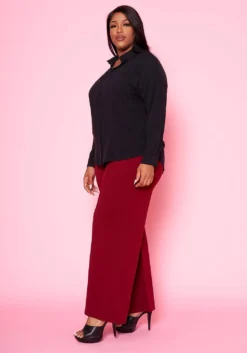 Plus Size Classic Button Up Collar Shirt -Asoph Fashion Shop 2022465 001 3