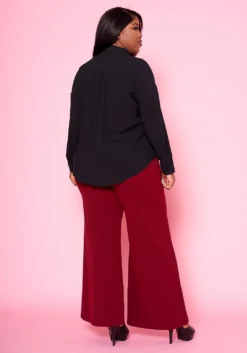 Plus Size Classic Button Up Collar Shirt -Asoph Fashion Shop 2022465 001 4