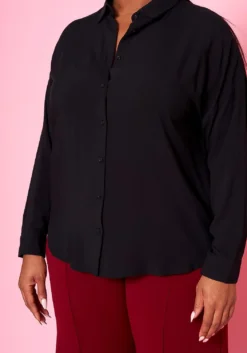 Plus Size Classic Button Up Collar Shirt -Asoph Fashion Shop 2022465 001 5