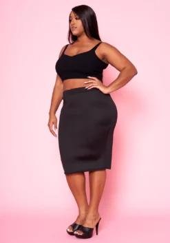 Plus Size High Waist Pencil Skirt -Asoph Fashion Shop 2022466 001 2