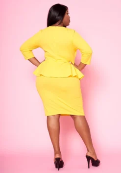 Plus Size Peplum Flare Mini Dress -Asoph Fashion Shop 2022468 002 3