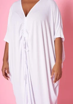 Plus Size Ruched Dolman Sleeve Maxi Dress -Asoph Fashion Shop 2022481 002 5