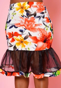 Plus Size Floral Pattern Flare Skirt -Asoph Fashion Shop 2022482 001 4