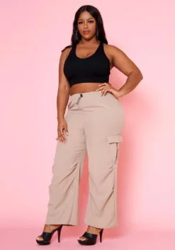 Plus Size Cargo Hem Straight Leg Pants -Asoph Fashion Shop 2022496 002 2