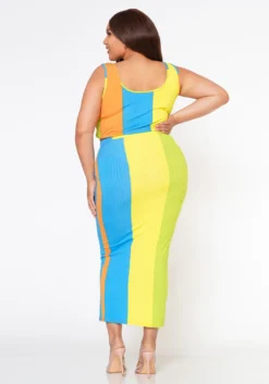 Plus Size Multi Color Matching Two Piece Lounge Set -Asoph Fashion Shop 2022511 002 4