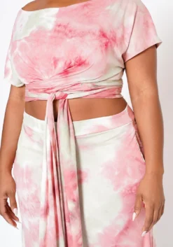 Plus Size Tie Dye Crop Top & High Waist Pants -Asoph Fashion Shop 2022513 001 4