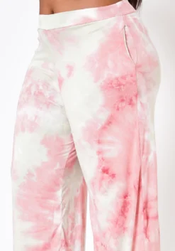 Plus Size Tie Dye Crop Top & High Waist Pants -Asoph Fashion Shop 2022513 001 5