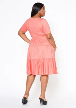 Plus Size Effortless Ruffled Fit & Flare Dress 8 Plus Size Effortless Ruffled Fit & Flare Dress -Asoph Fashion Shop 2022516 001 2