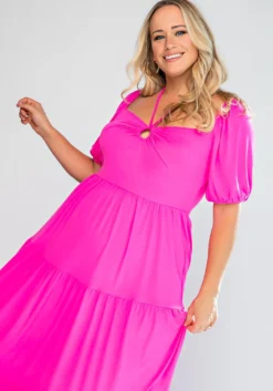 Plus Size Off Shoulder Fit & Flare Maxi Dress -Asoph Fashion Shop 2022517 002 2