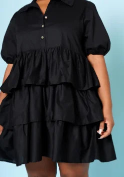 Plus Size Ruffle Tiered Flare Mini Dress -Asoph Fashion Shop 2022518 001 4