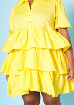 Plus Size Ruffle Tiered Flare Mini Dress -Asoph Fashion Shop 2022518 002 5