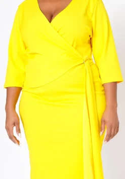 Plus Size V Neck Overlay Drape Mini Dress -Asoph Fashion Shop 2022524 003 5