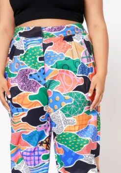 Plus Size Abstract Pattern Ankle Cuffed Pants -Asoph Fashion Shop 2022538 001 5