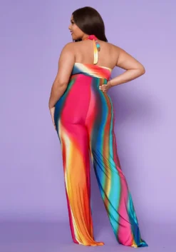 Plus Size Sunset Views Multi Print Jumpsuit -Asoph Fashion Shop 2022540 001 3
