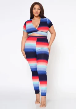 Plus Size Color Gradient Matching Set