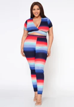 Plus Size Color Gradient Matching Set -Asoph Fashion Shop 2022543 001 2