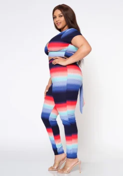 Plus Size Color Gradient Matching Set -Asoph Fashion Shop 2022543 001 3