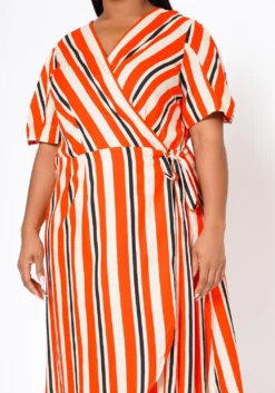 Plus Size Puff Sleeve Wrap Dress 9 Plus Size Puff Sleeve Wrap Dress -Asoph Fashion Shop 2022548 001 5