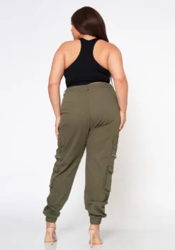 Plus Size Ankle Cuffed Utility Cargo Pants -Asoph Fashion Shop 2022559 001 3