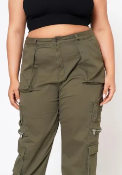 Plus Size Ankle Cuffed Utility Cargo Pants -Asoph Fashion Shop 2022559 001 4