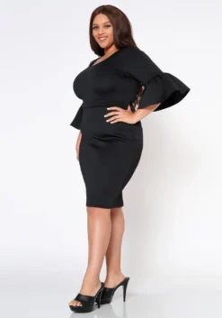 Plus Size Form Fitting Scuba Dress -Asoph Fashion Shop 2022565 001 2