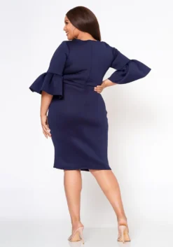 Plus Size Form Fitting Scuba Dress -Asoph Fashion Shop 2022565 003 5
