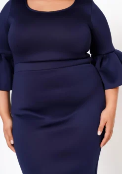 Plus Size Form Fitting Scuba Dress -Asoph Fashion Shop 2022565 003 6
