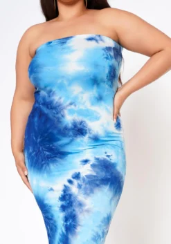 Plus Size Tie Dye Tube Maxi Dress -Asoph Fashion Shop 2022576 002 4