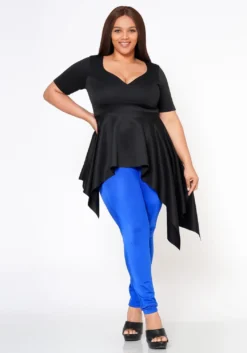 Plus Size Asymmetric Peplum Top