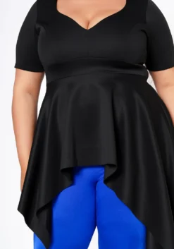 Plus Size Asymmetric Peplum Top -Asoph Fashion Shop 2022580 001 4