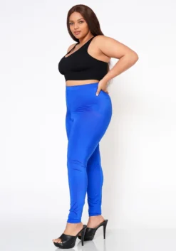 Plus Size Posh Stretch Satin Slim Pants -Asoph Fashion Shop 2022581 002 4