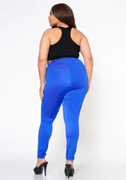 Plus Size Posh Stretch Satin Slim Pants -Asoph Fashion Shop 2022581 002 5