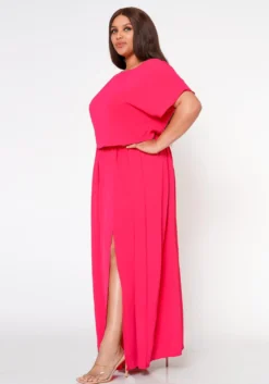 Plus Size Sincere Crop Blouse & Flare Maxi Skirt Set -Asoph Fashion Shop 2022594 002 3