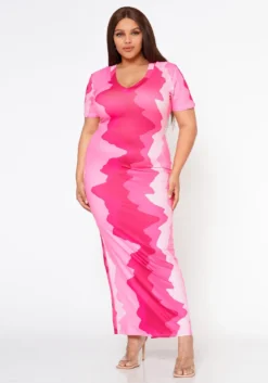 Plus Size Pretty In Pink Casual Maxi Dress