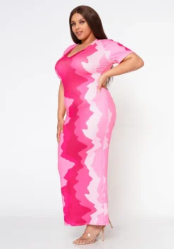 Plus Size Pretty In Pink Casual Maxi Dress -Asoph Fashion Shop 2022597 001 2