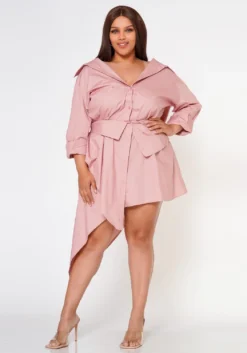 Plus Size Fashion Statement Button Front Dress -Asoph Fashion Shop 2022601 001 1