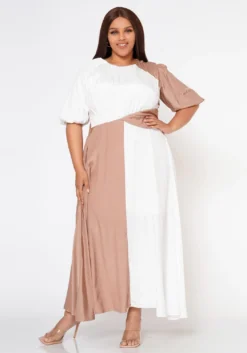 Plus Size Color Splice Fit & Flare Maxi Dress 8 Plus Size Color Splice Fit & Flare Maxi Dress -Asoph Fashion Shop 2022602 001 1