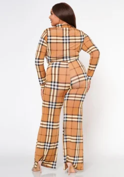 Plus Size Doing It All Plaid Pattern Coord Set -Asoph Fashion Shop 2022605 001 4