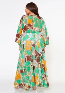 Plus Size Multi Chainlink Pattern Fit & Flare Maxi Dress -Asoph Fashion Shop 2022606 002 4