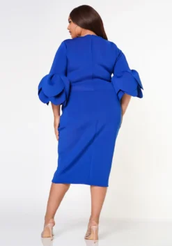 Plus Size Elegant Form Fitting Midi Dress -Asoph Fashion Shop 2022614 004 4