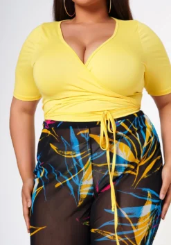 Plus Size Wrap Around Top & Leggings Set -Asoph Fashion Shop 2022622 001 5
